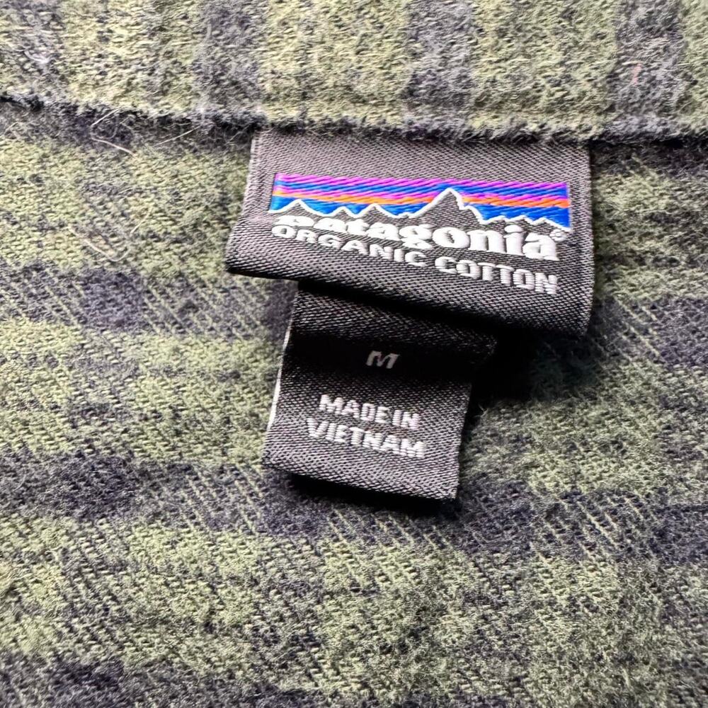 Patagonia VTG 2010s Men’s Green Black 90s Grunge Indie LS Flannel — MEDIUM - Picture 2 of 6